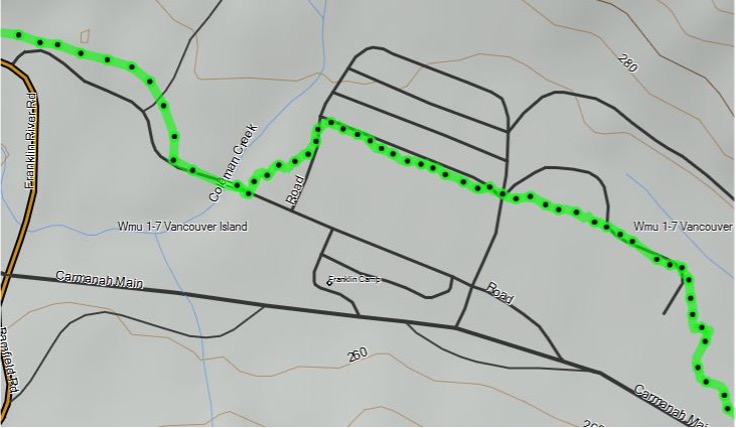 Coleman Creek and Franklin Camp trail map